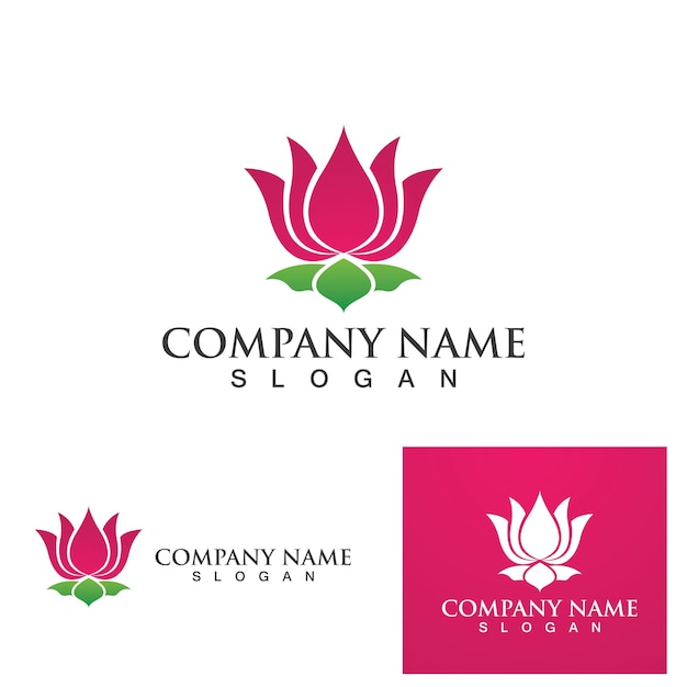 Beauty vector lotus flowers design logo template icon