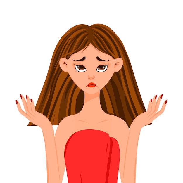 Premium Vector | Beauty woman dissatisfied with her skin.