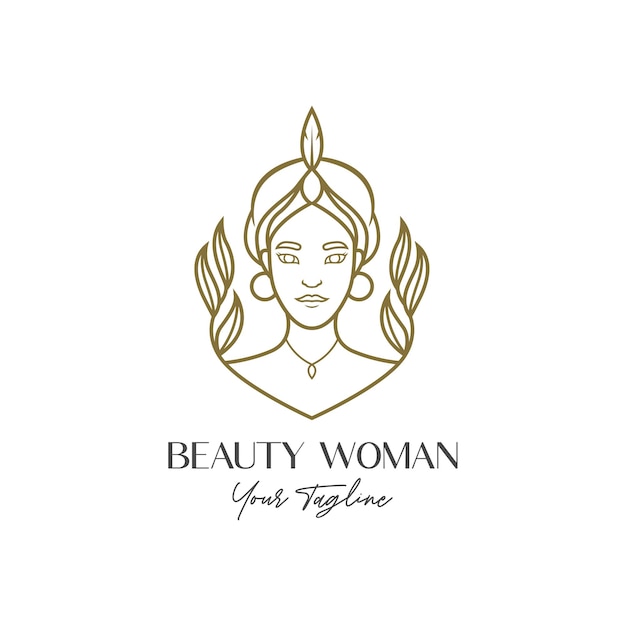 Beauty woman face logo design