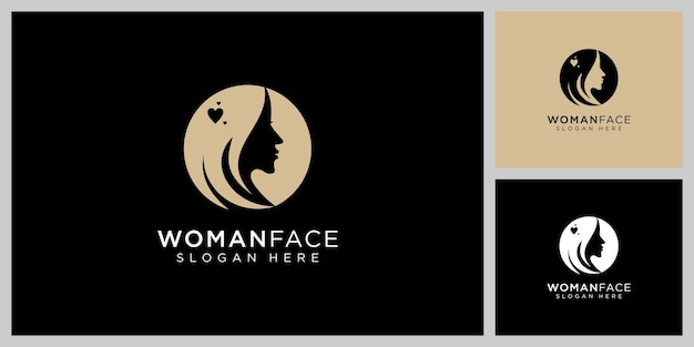 Beauty woman hairstyle logo design
