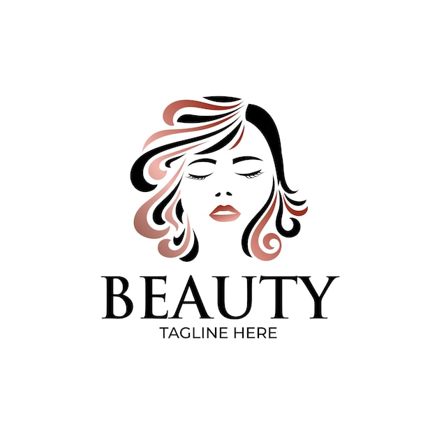 Vector beauty woman logo design template