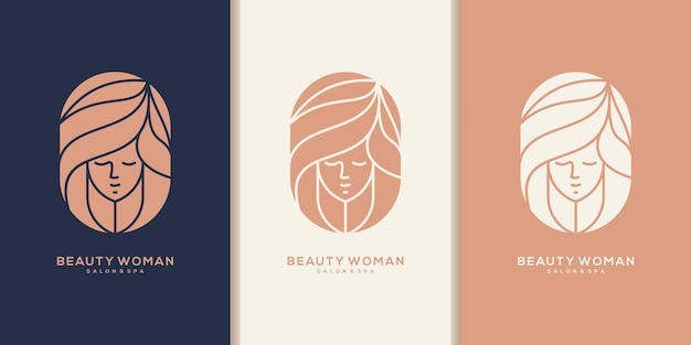 Beauty woman logo design templates