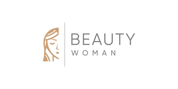Beauty woman logo design vector with unique abstract style