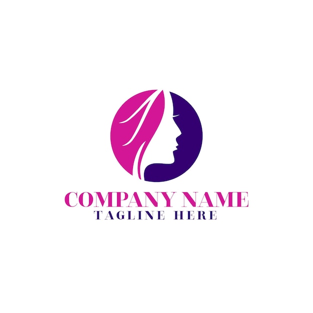 Disegno del logo beauty woman con modello a cerchio