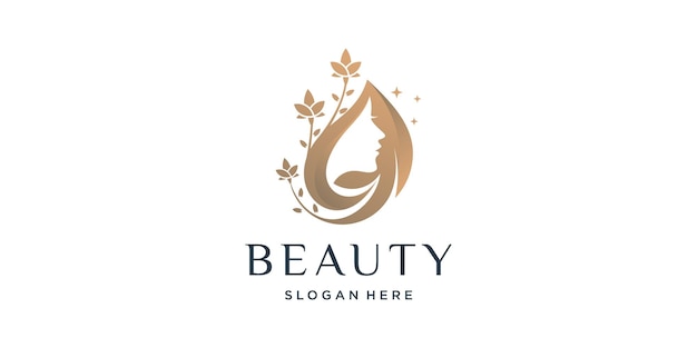 Beauty woman logo design with creative and unique idea