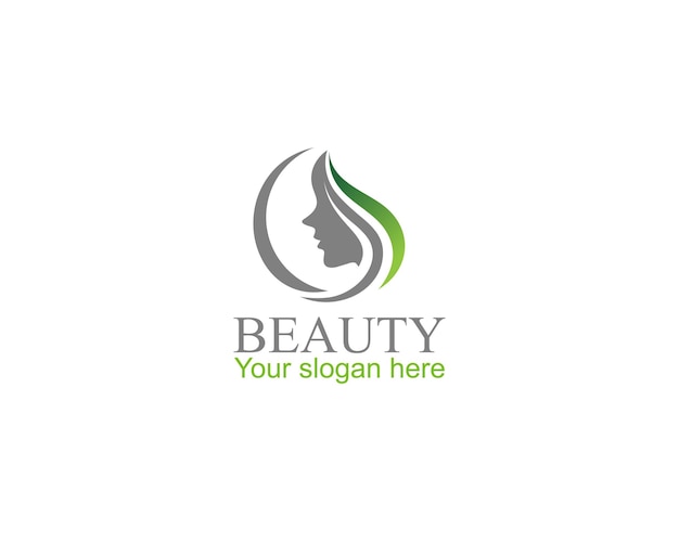 Vector beauty woman logo design with flower and leaf