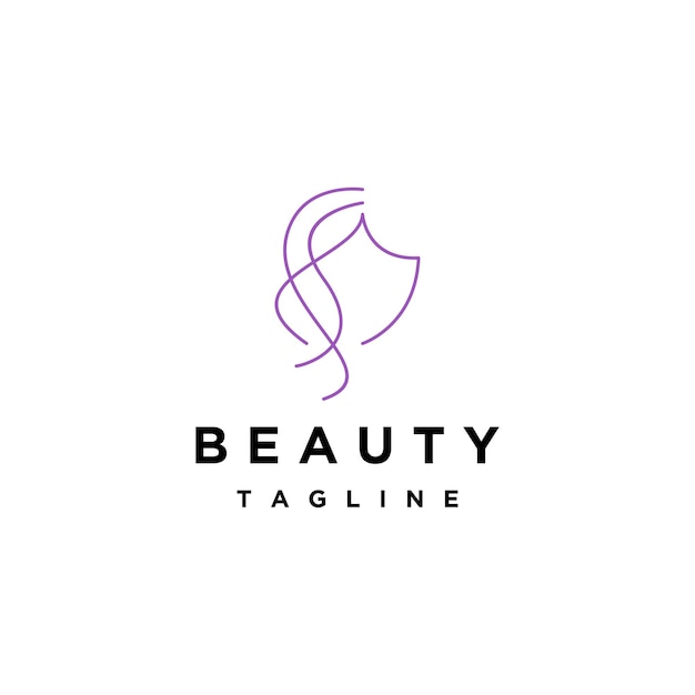 Vettore modello di progettazione dell'icona di bellezza donna logo