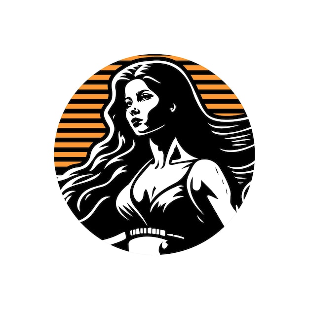 Vector beauty woman logo illustration