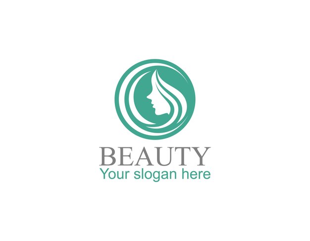 Vector beauty woman logo in line art style