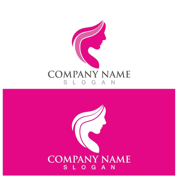 Beauty woman logo and vector template