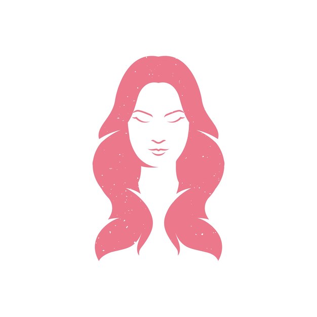 아름다움 여성 긴 머리카락 디자인 터 일러스트 템플릿