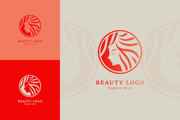 Beauty woman's face logo template