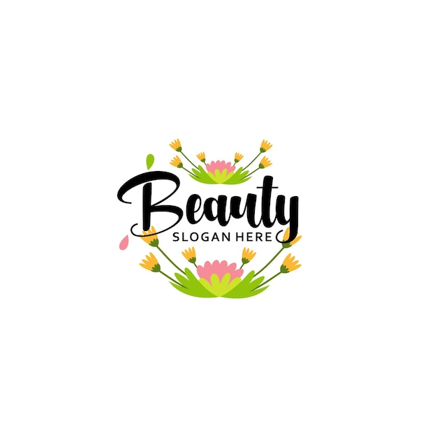 Beauty woman's face logo template