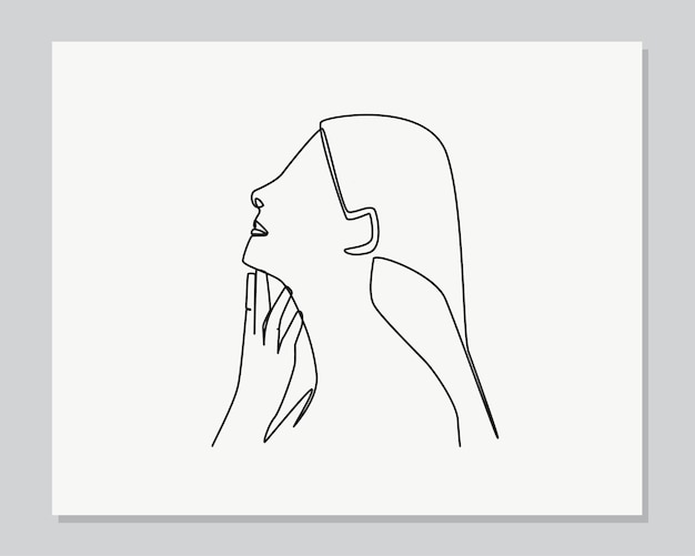 Beauty women continuous one line illustration