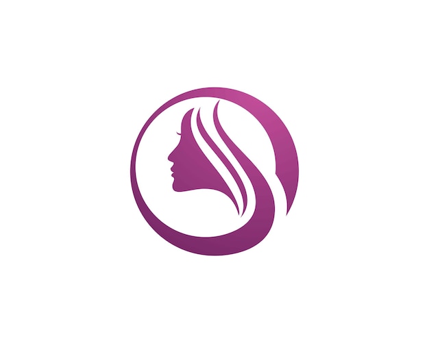 Beauty Women face silhouette character Logo Template