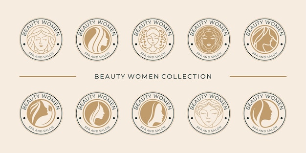 Collezione di design del logo di donne di bellezza