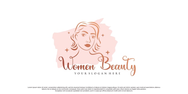 Beauty women logo design inspiration for beauty salon with woman face Premium Vector