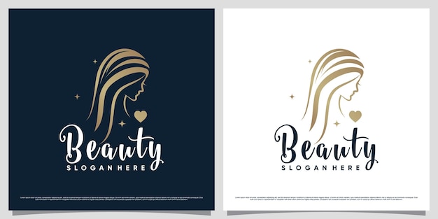 Beauty women logo design template for beauty salon with modern style concept