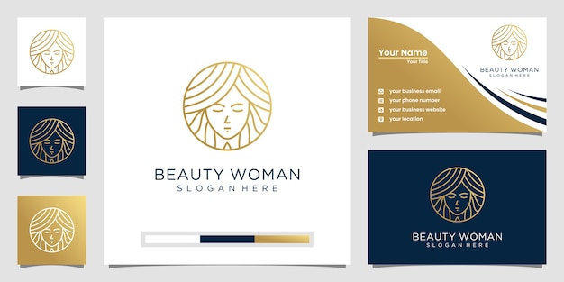 Beauty women logo design, with line concept.