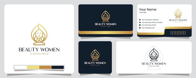 Beauty women,luxury, salon, spa, gold color ,banner, business card and logo design