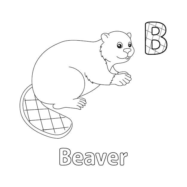 Beaver Alphabet ABC Coloring Page B