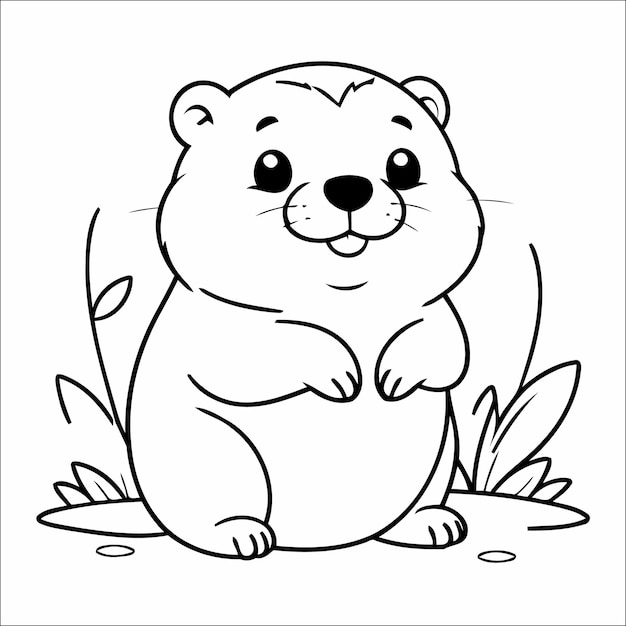 Beaver Coloring Page Drawing For Toddlers