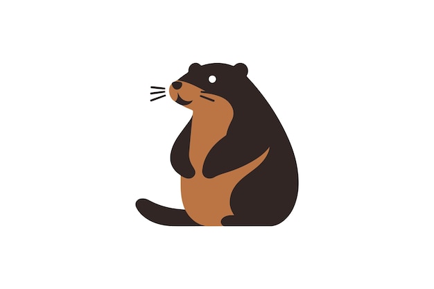 Vector beaver flat icon