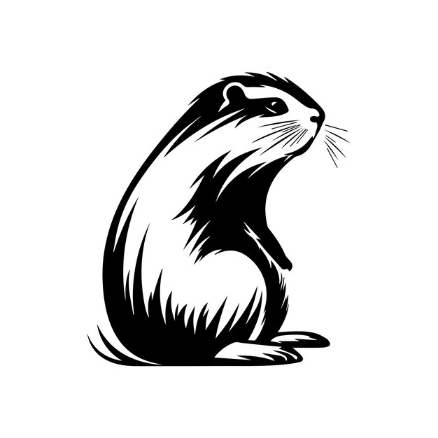 Beaver handgetekende vectorillustratie geïsoleerd op wit