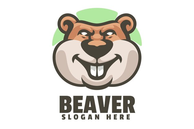 Vector beaver mascot logo design