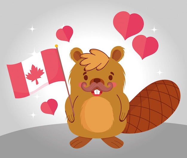 Beaver met Canadese vlag ontwerp