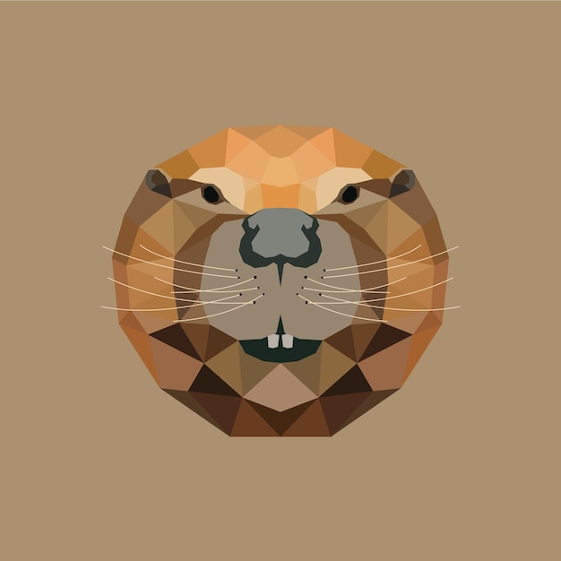 Vector the beaver polygon illustration