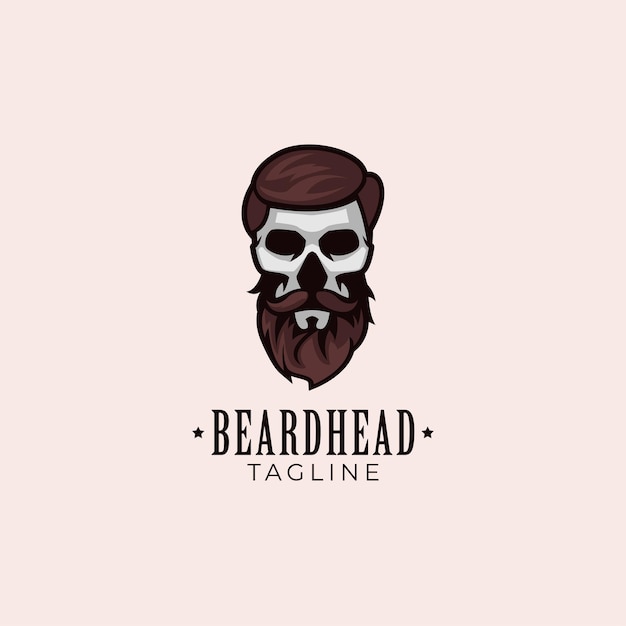 Bebaarde hoofd man avatar logo ontwerp