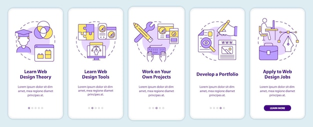 Becoming web designer onboarding mobile app screen