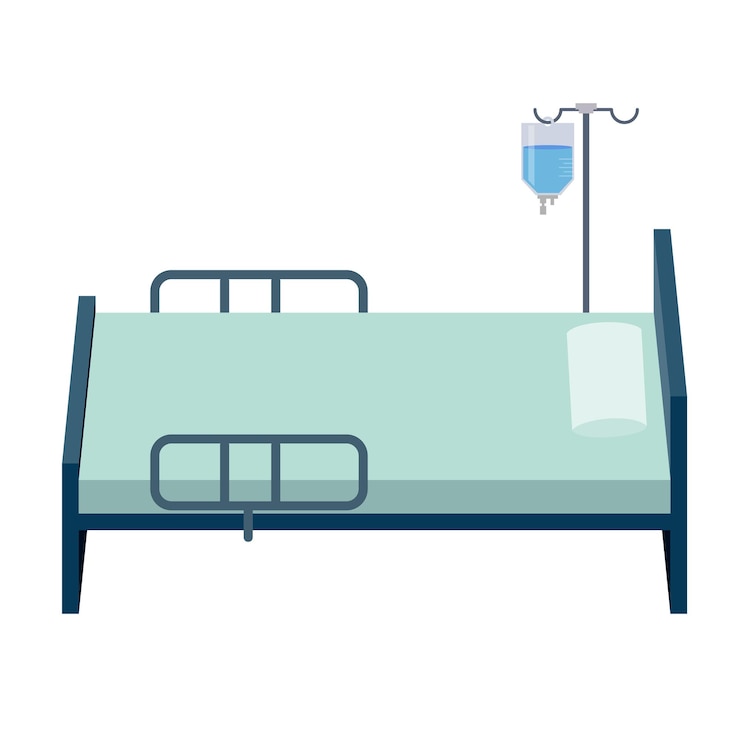 Vector 병원 방의 침대