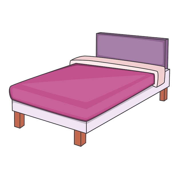 Vector bed icon cartoon illustration of bed vector icon for web