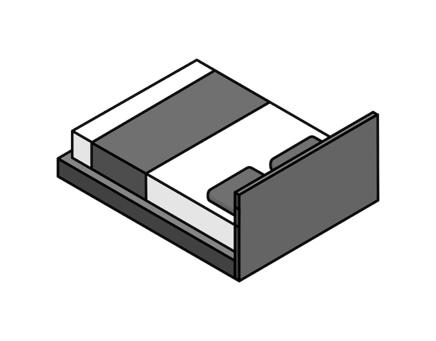 Bed isometrisch ontwerp pictogram Vector web illustratie 3d kleurrijke concept