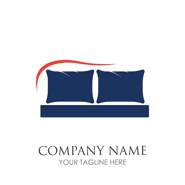 Bed logo vector illustration design template Bed logo vector