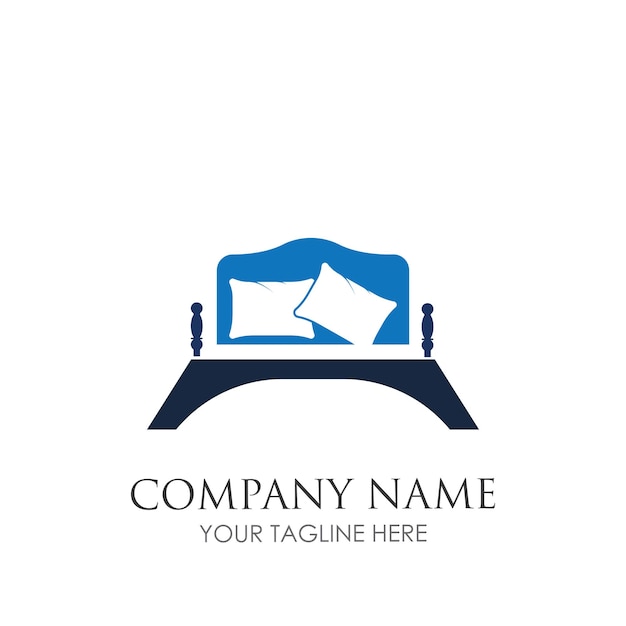 Bed logo vector illustration design template Bed logo vector