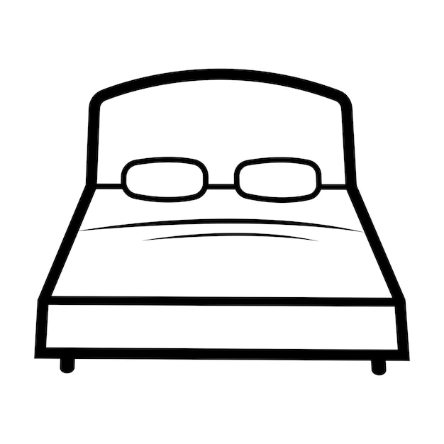 Bed pictogram logo vector ontwerpsjabloon