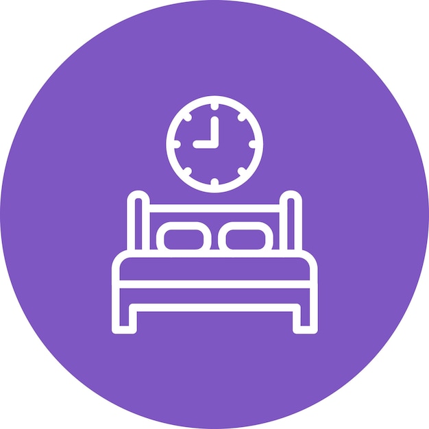 Vettore illustrazione dell'icona vettoriale dell'ora del letto della serie di icone dell'ora e della data