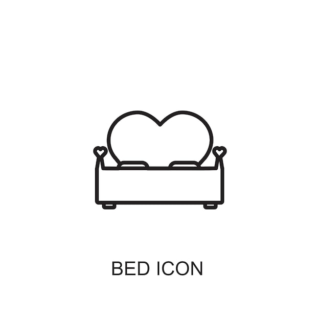 Bed vector icon icon