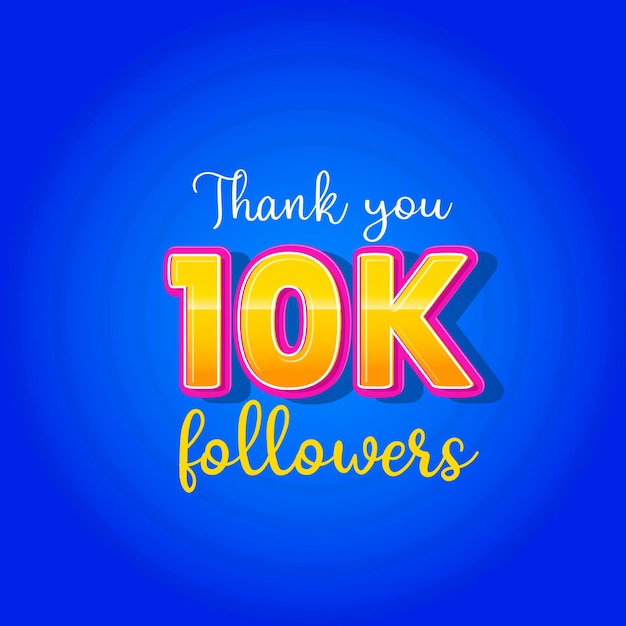 Bedankt 10k sociale volgers en abonnees sjabloon Premium Vector