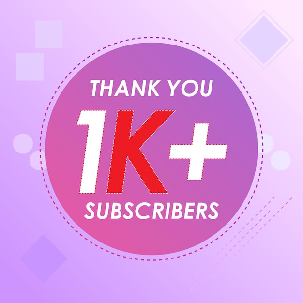 Bedankt 1k plus abonnees premium vectorillustratie