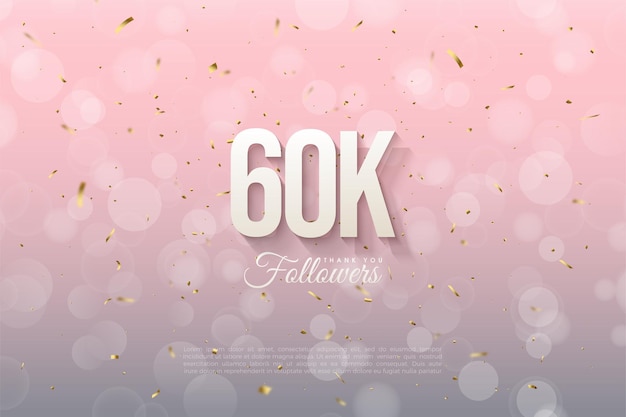 Bedankt aan 60.000 volgers met illustraties met zachte schaduwfiguren.