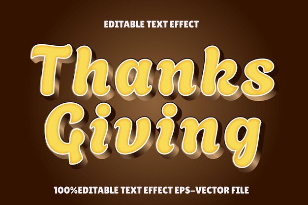 Vector bedankt giving editable text effect 3d emboss gradient style