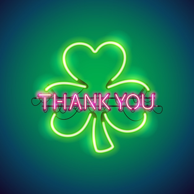 Bedankt met het clover neon sign