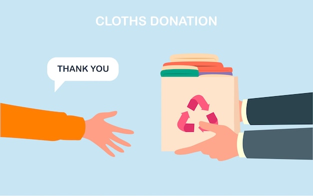 Bedankt voor de donatie van kleding aan arme mensen. ondersteuning voor arme mensen. kleding donatie.