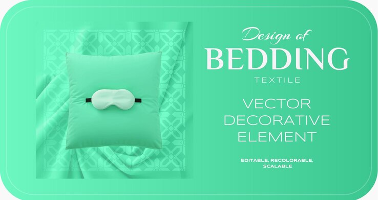 Vector bedding textile design