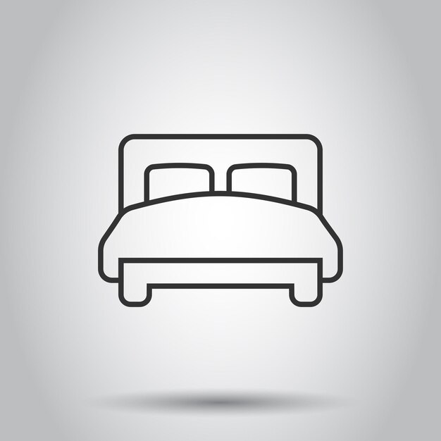 Vector bedicon in platte stijl slaapkamer teken vector illustratie op witte geïsoleerde achtergrond bedstead bedrijfsconcept