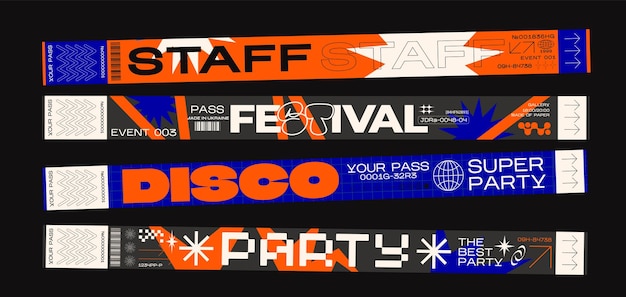 Bedieningsarmbanden voor evenementen disco festival feestpersoneel mockup van een festivalarmband